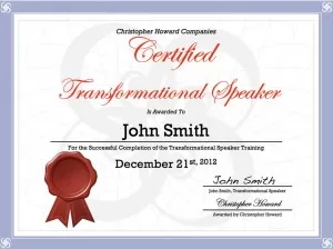 Chris Howard Transformational Speaker Certification