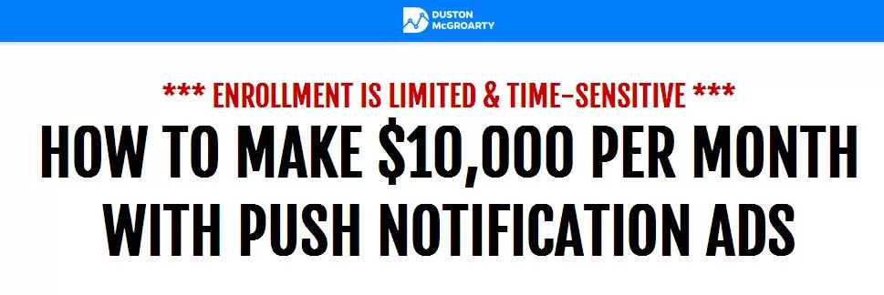 Duston McGroarty – Push Notification Ads Masterclass