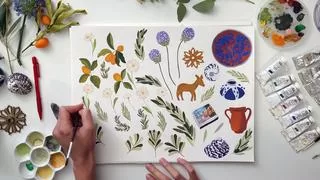Painting for Pattern Design Create Botanical Patterns with Gouache Photoshop