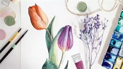Watercolor Botanical Series Paint Tulips Step by Step