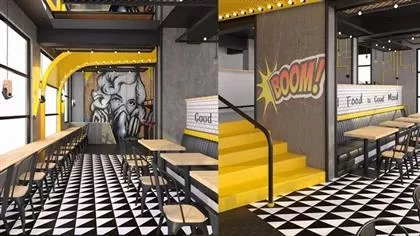 Interior Design Process of a Cafe Restaurant