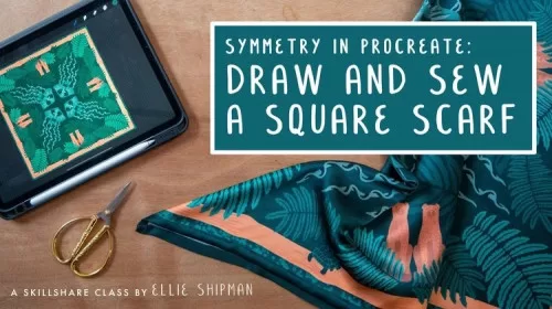 Symmetry in Procreate Draw and Sew a Square Scarf