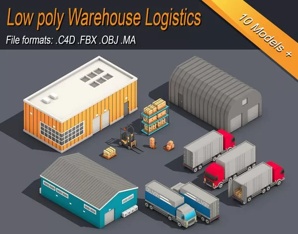 CGtrader Low Poly Warehouse Logistics