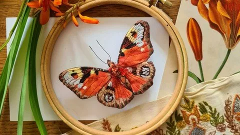 How To Create Your Own Embroidered 3D Peacock Butterfly