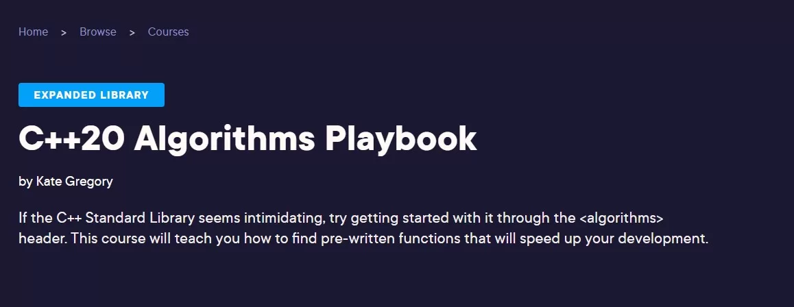 C++20 Algorithms Playbook C++20 Algorithms Playbook